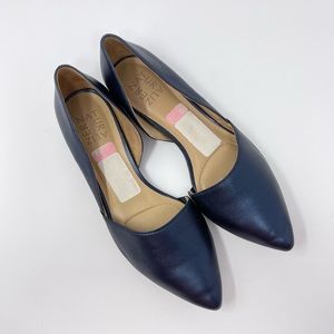 Naturalizer Samantha D’orsay Navy Metallic Leather Flats